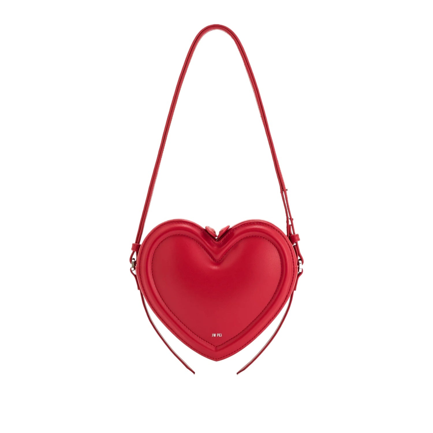 Burgundy Heart Shoulder Bag