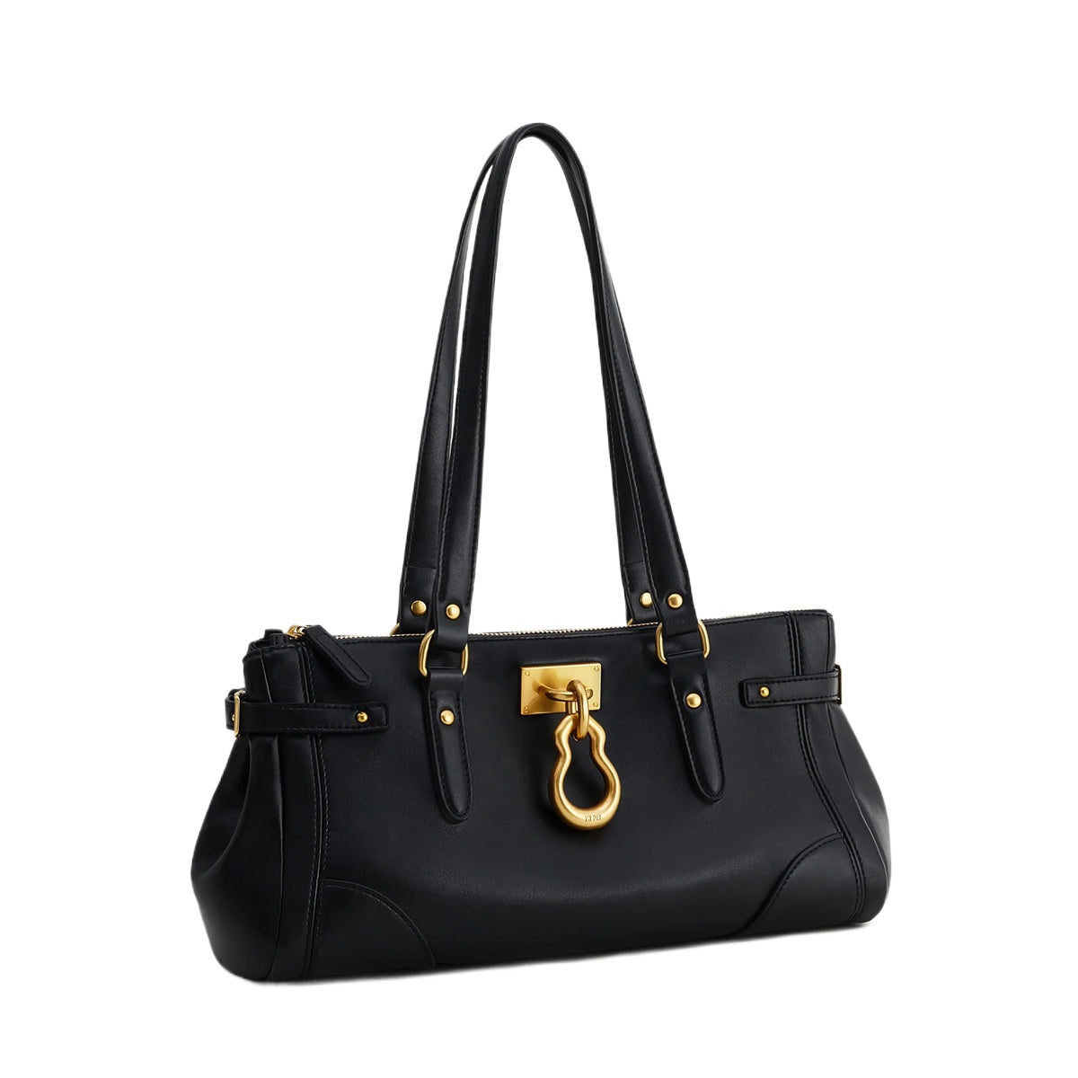 Black Horizontal Lock Tote Bag
