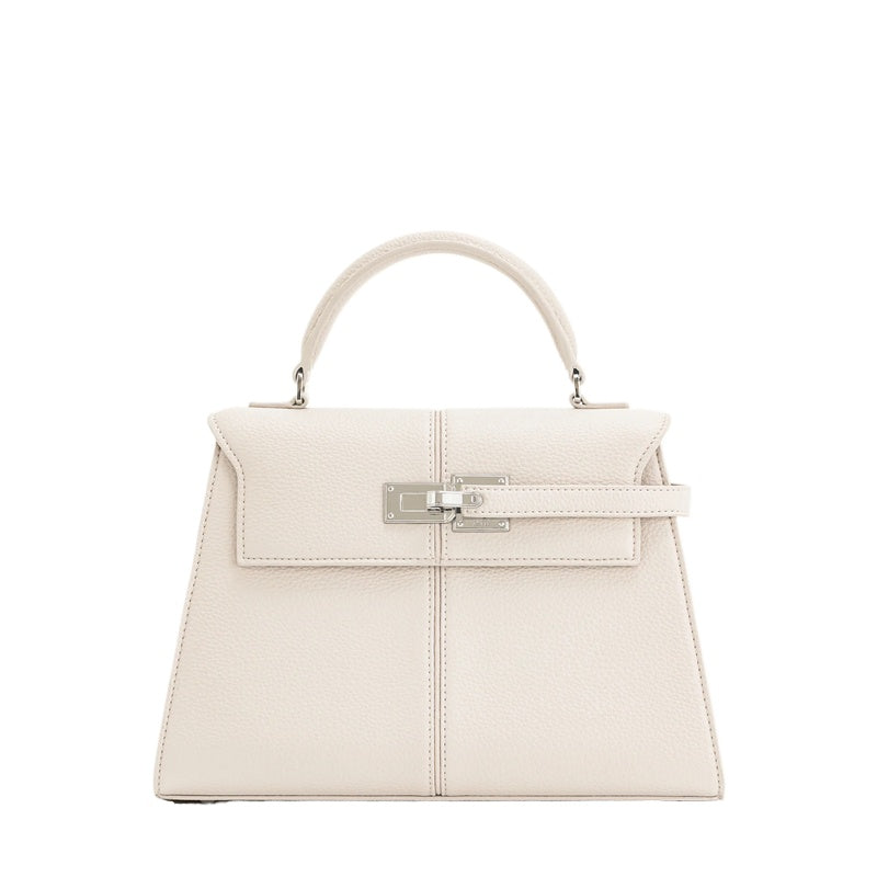 Ivory Lock Detail Top Handle Bag