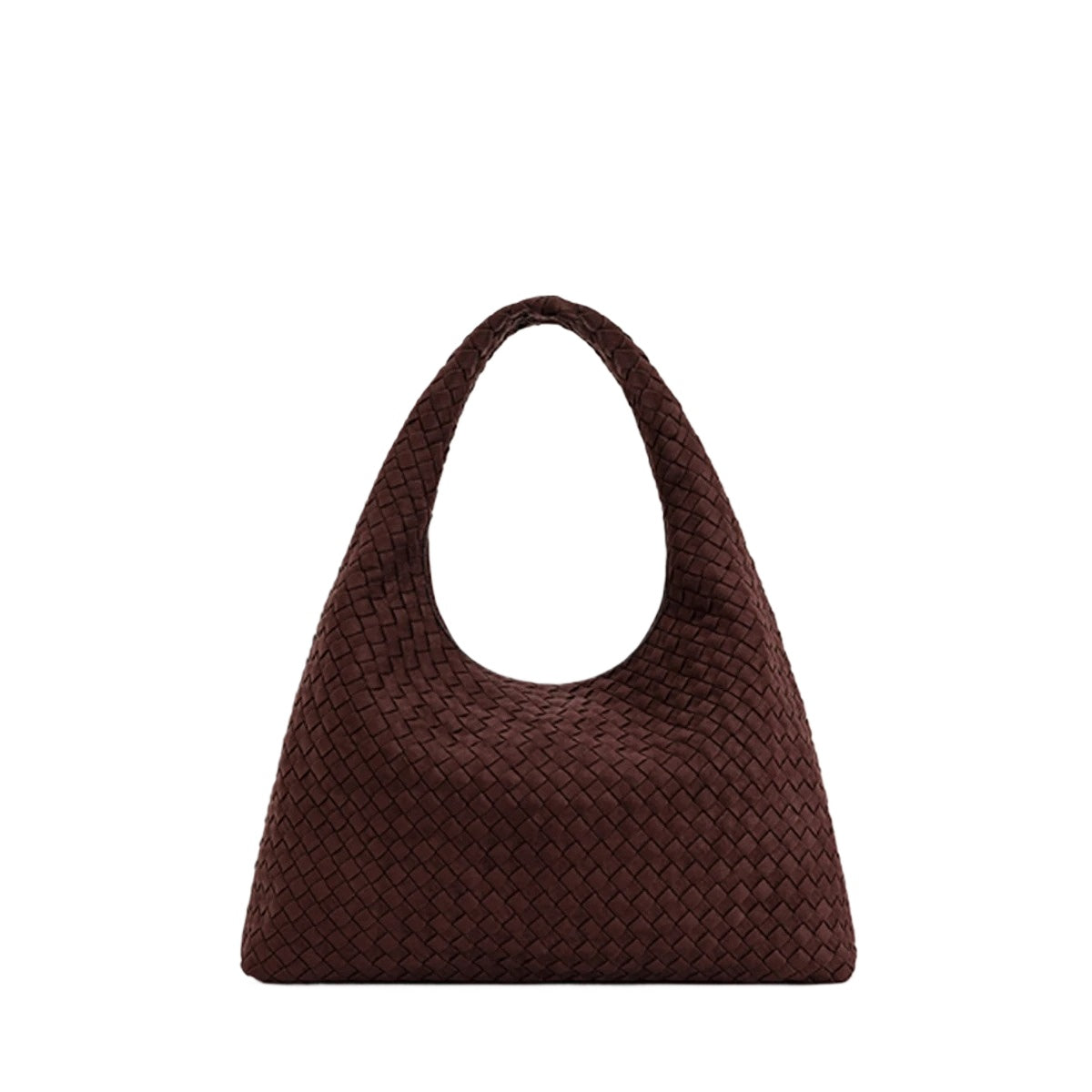 Brown Woven Top Handle Tote