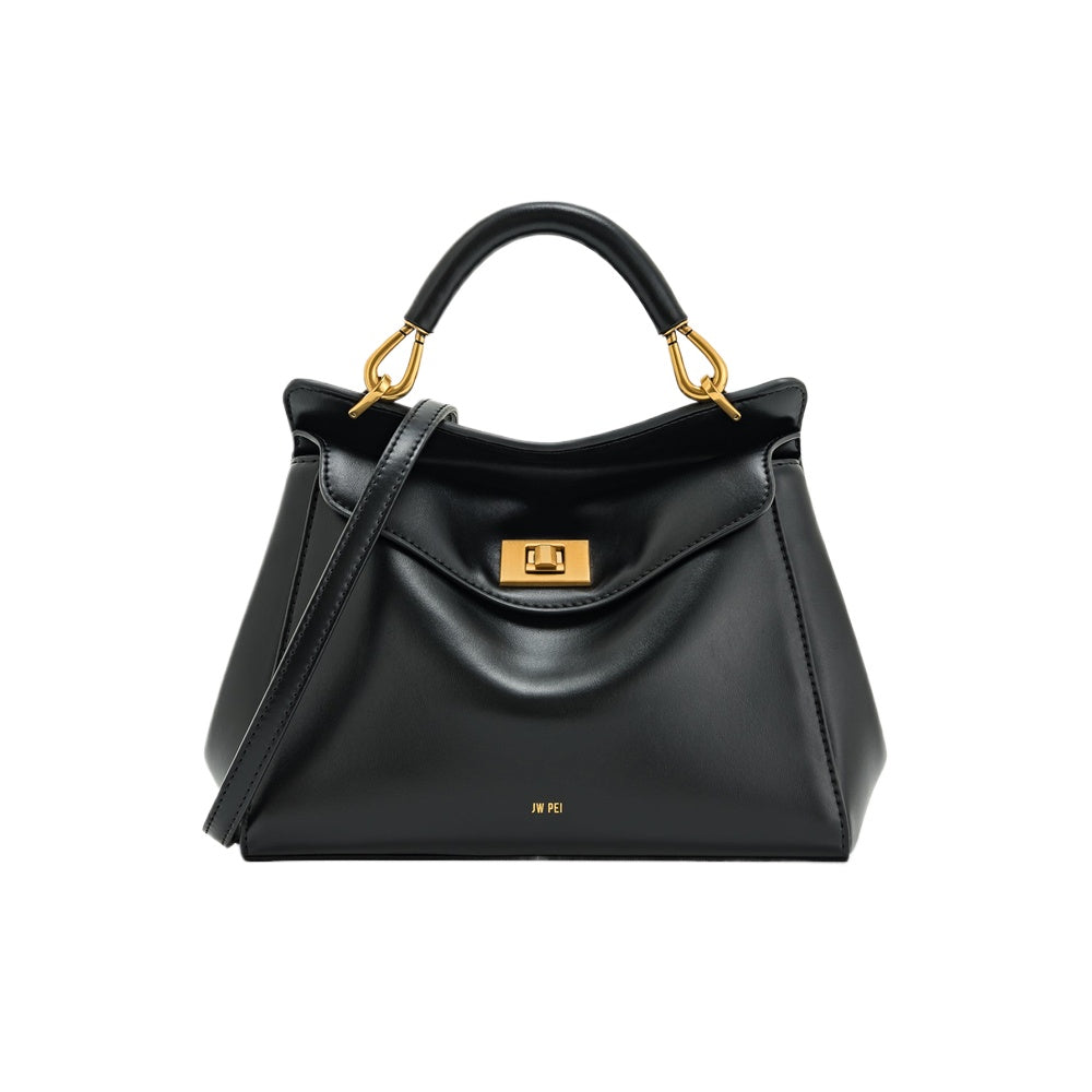 Ivory Lock Detail Shoulder Bag