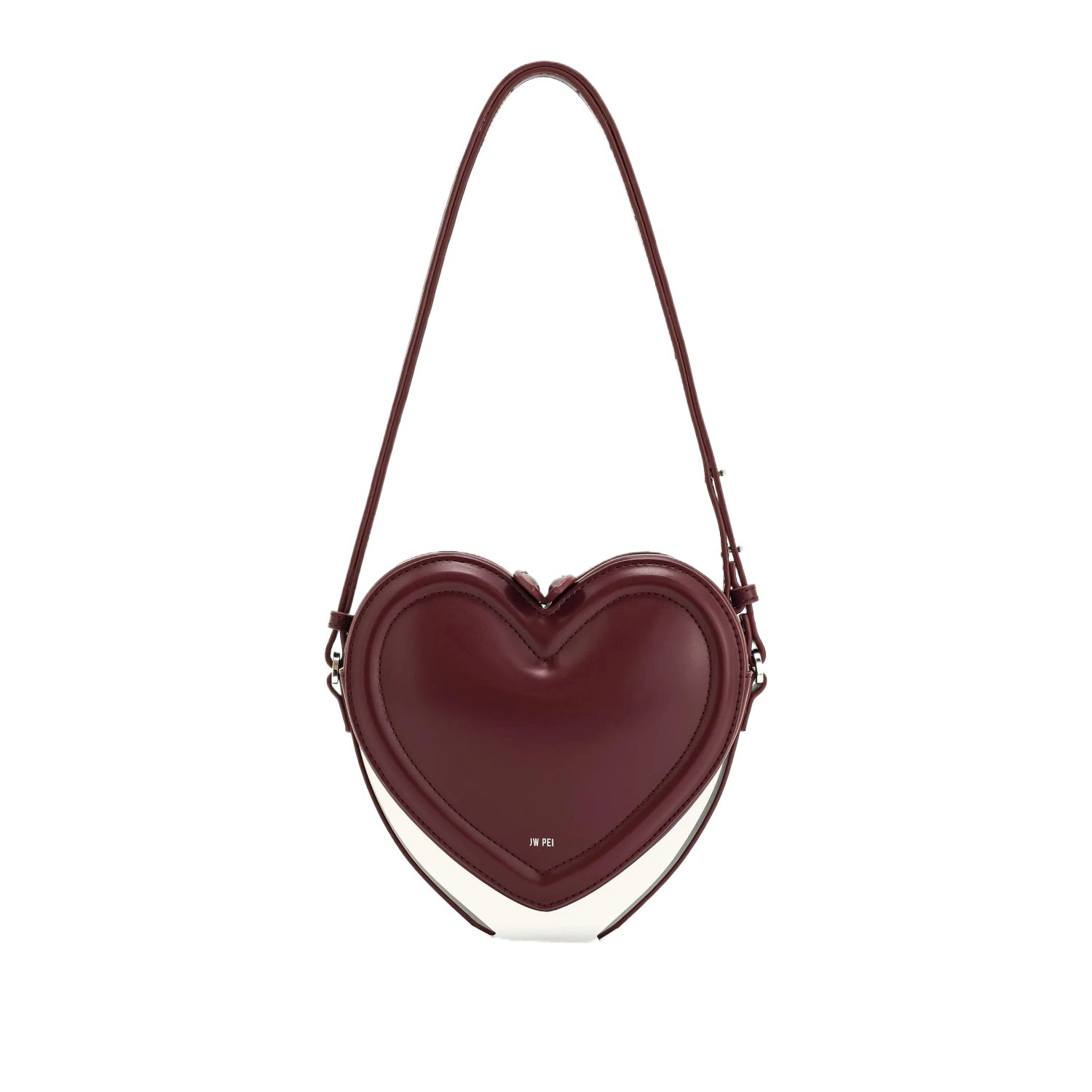 Burgundy Heart Shoulder Bag