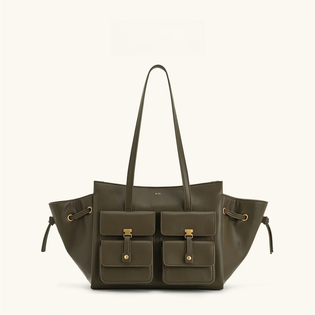 Tan Multi Pocket Tote Bag
