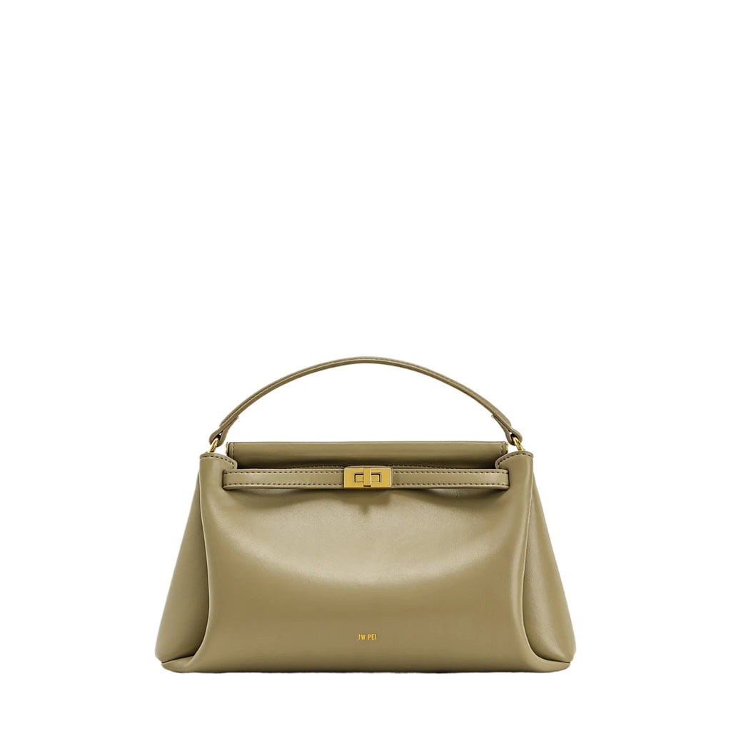 Brown Lock Detail Shoulder Bag
