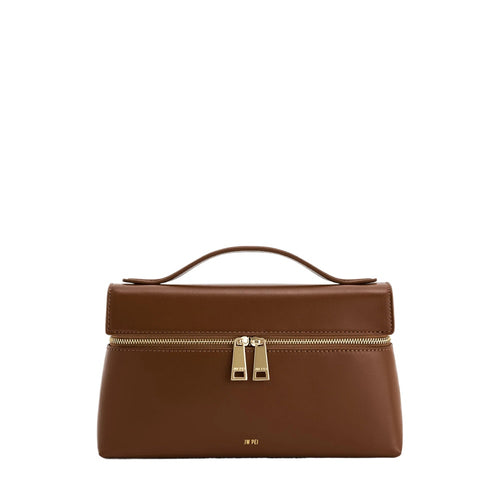 Beige Contrast Top Handle Bag