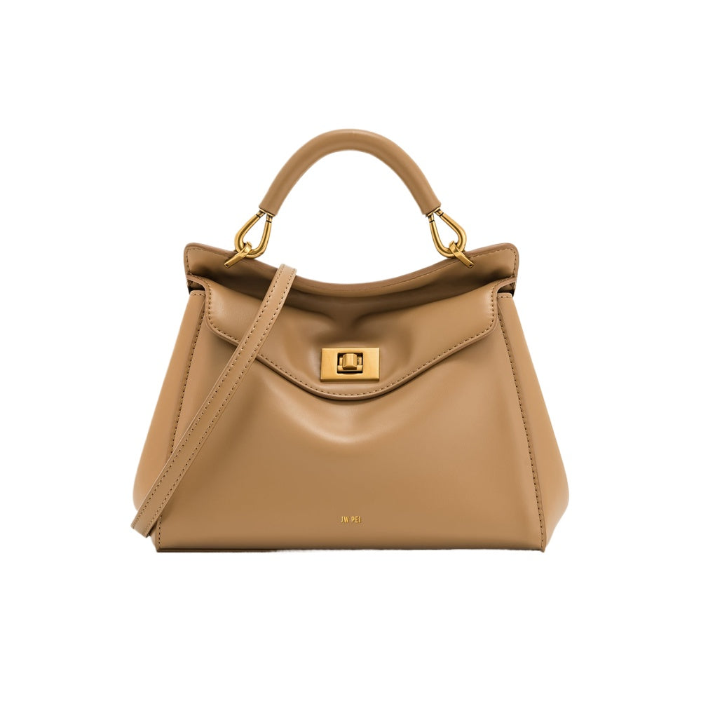 Ivory Lock Detail Shoulder Bag