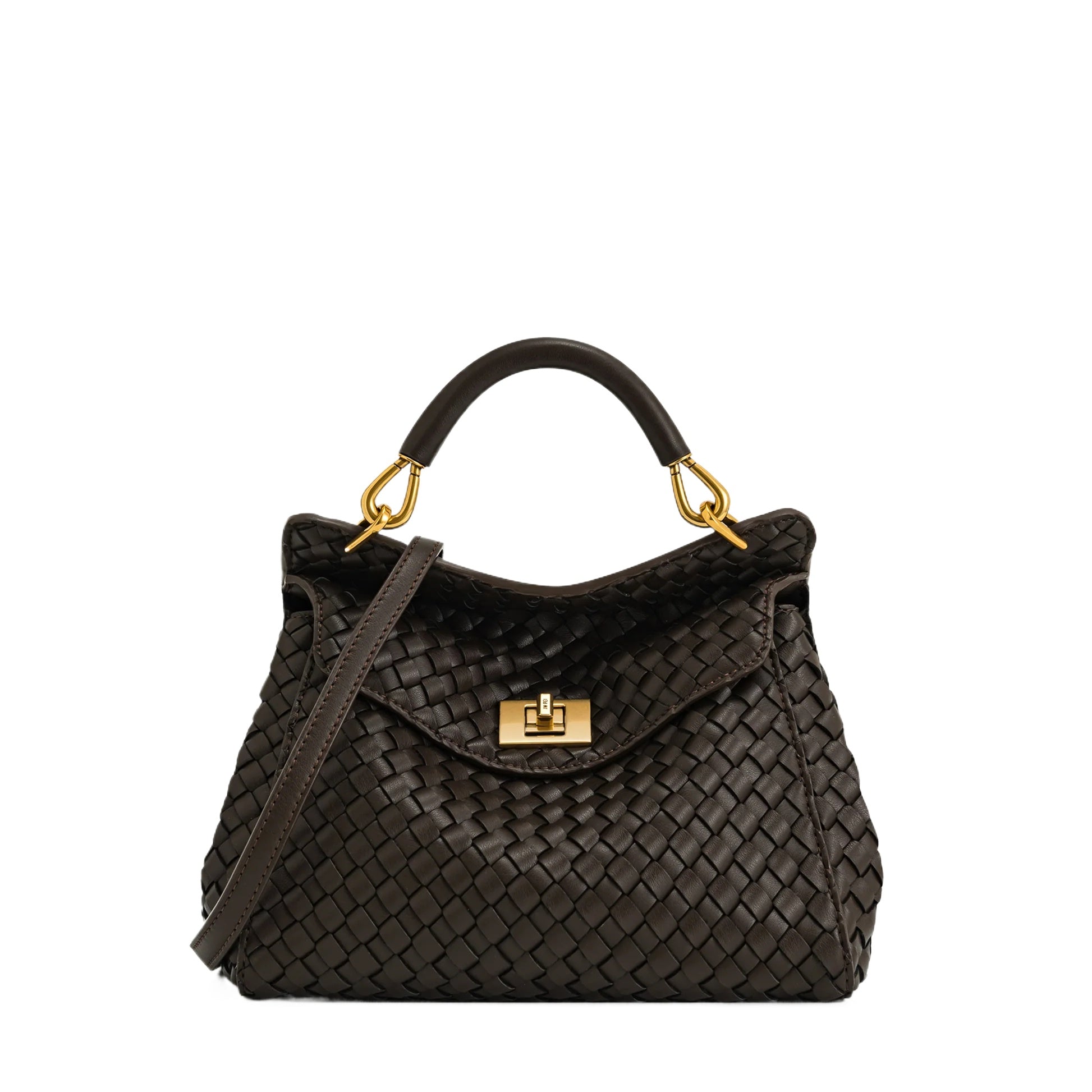 Ivory Lock Detail Shoulder Bag