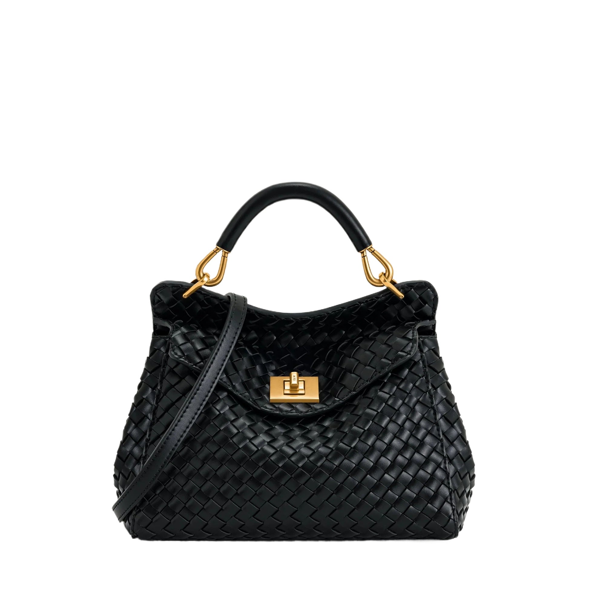 Ivory Lock Detail Shoulder Bag