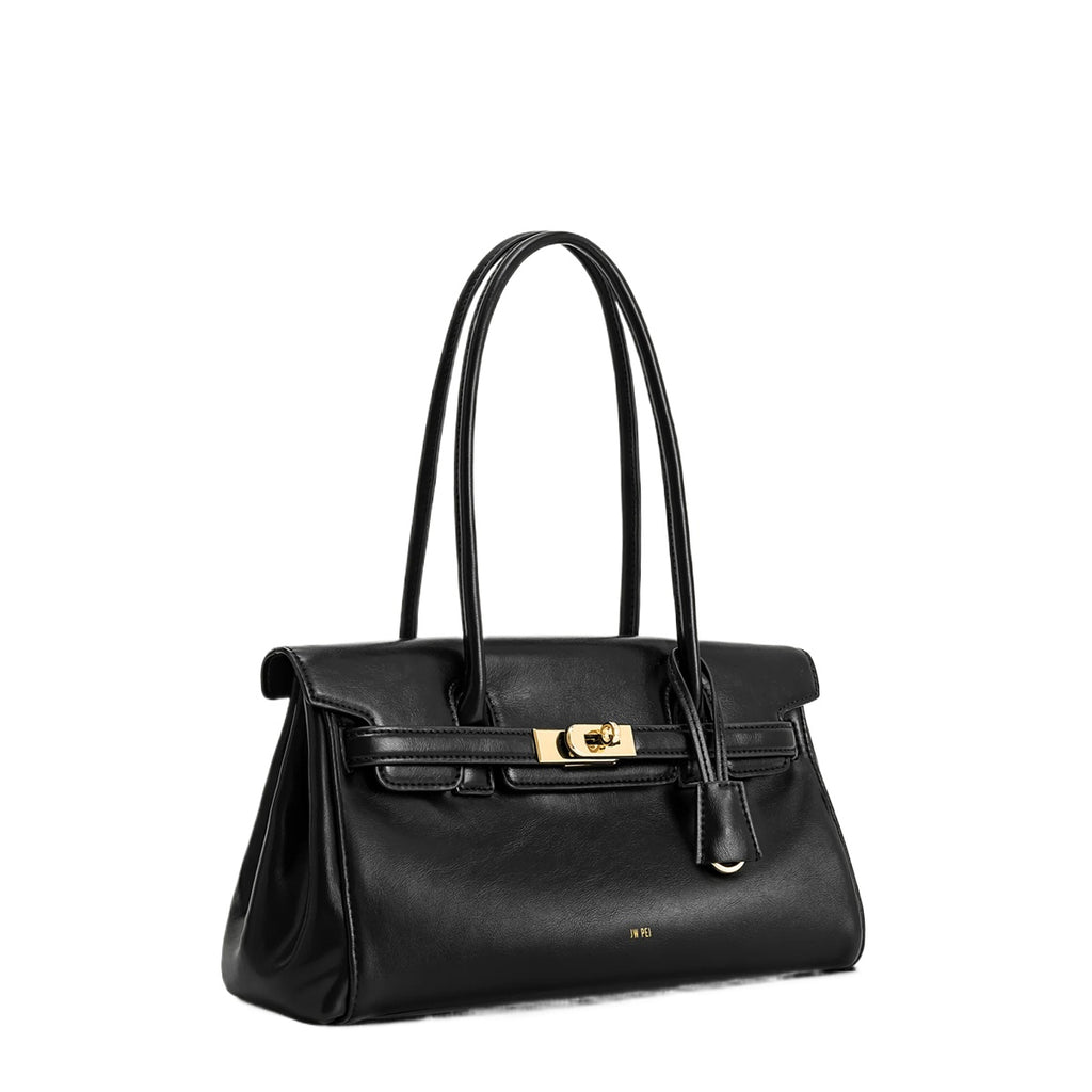 Brown Lock Buckle Underarm Bag