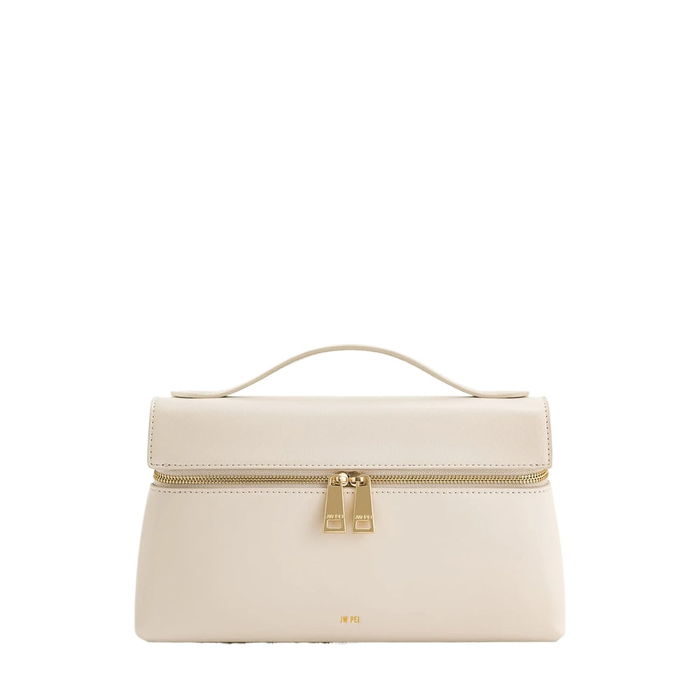 Beige Contrast Top Handle Bag