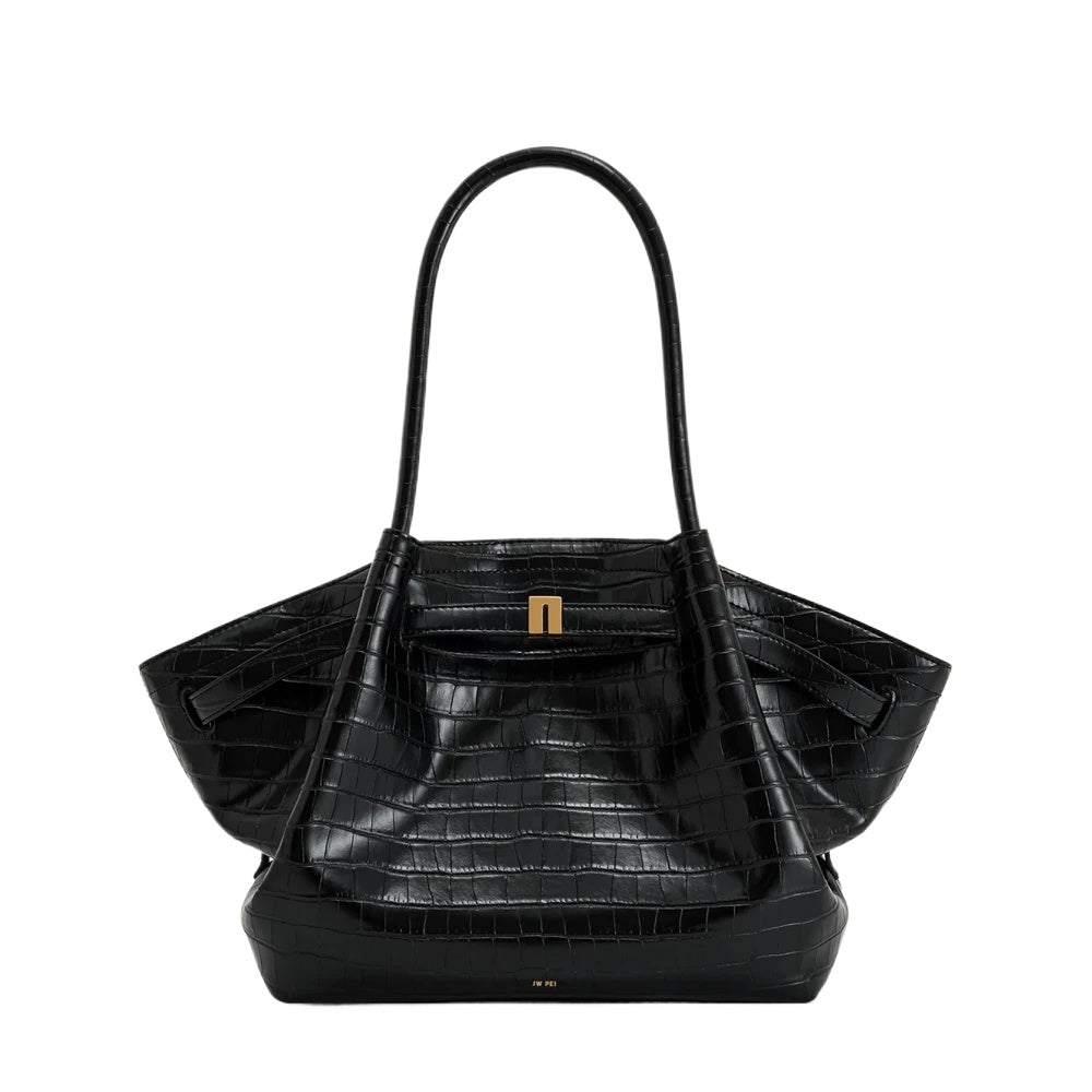 Dark Brown Structured Tote Bag