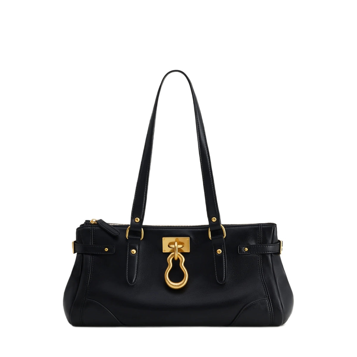 Black Horizontal Lock Tote Bag