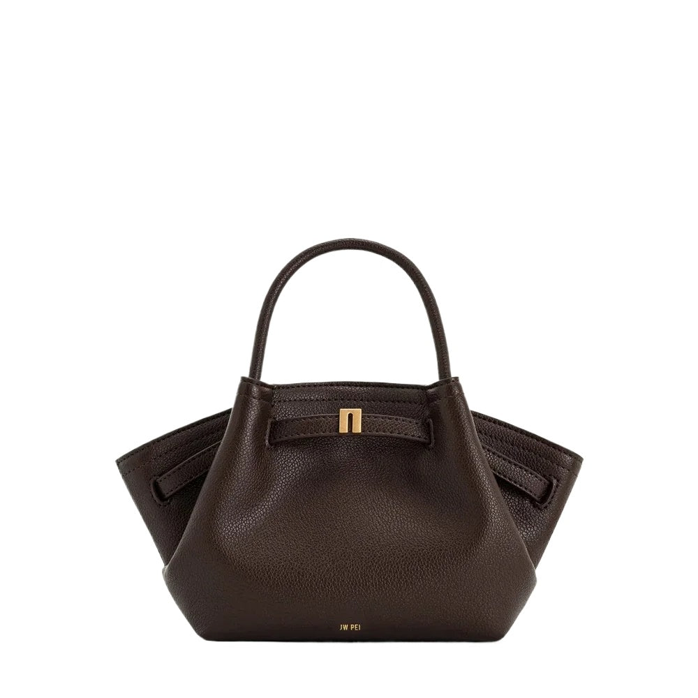 Dark Brown Structured Tote Bag
