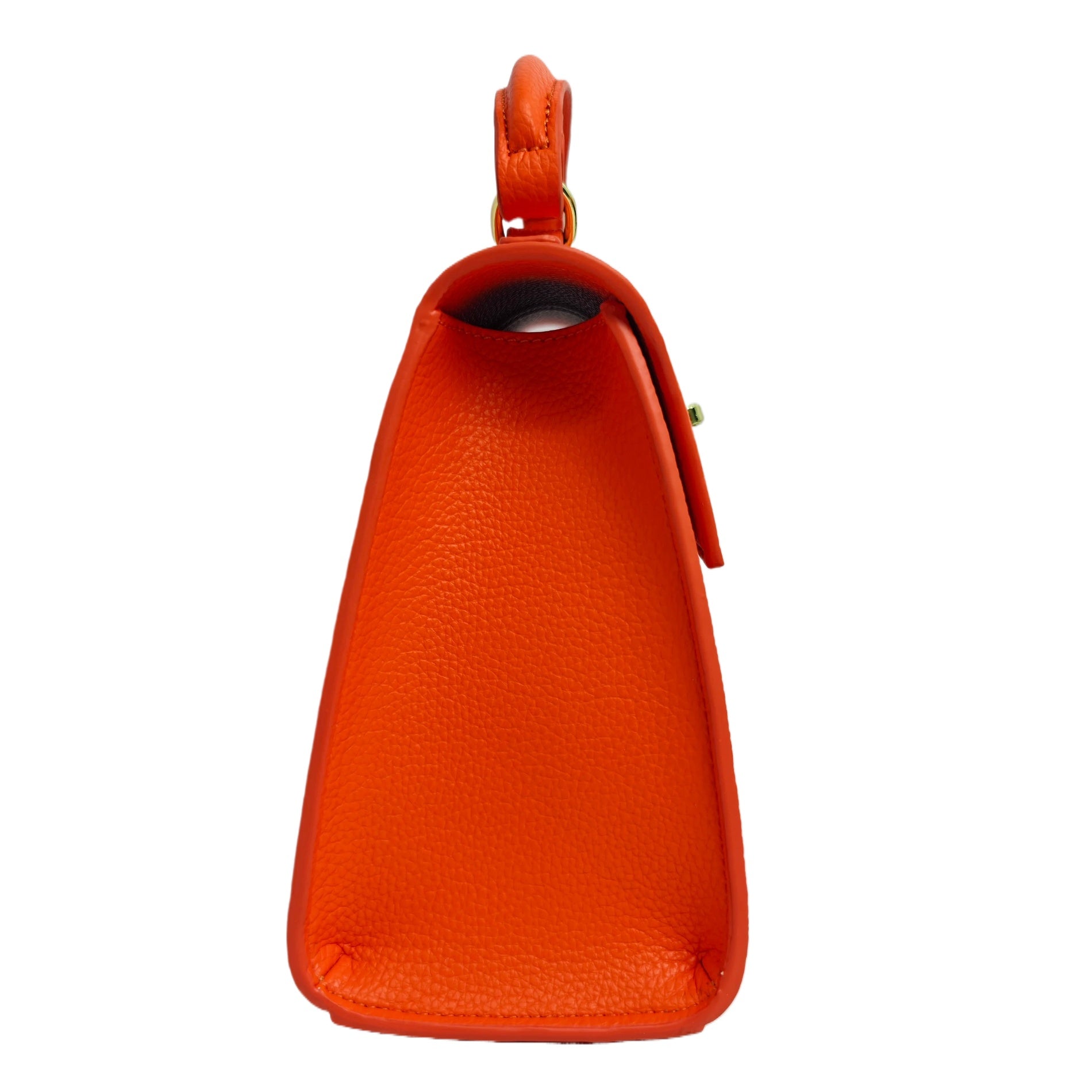 Orange Lock Detail Top Handle Bag