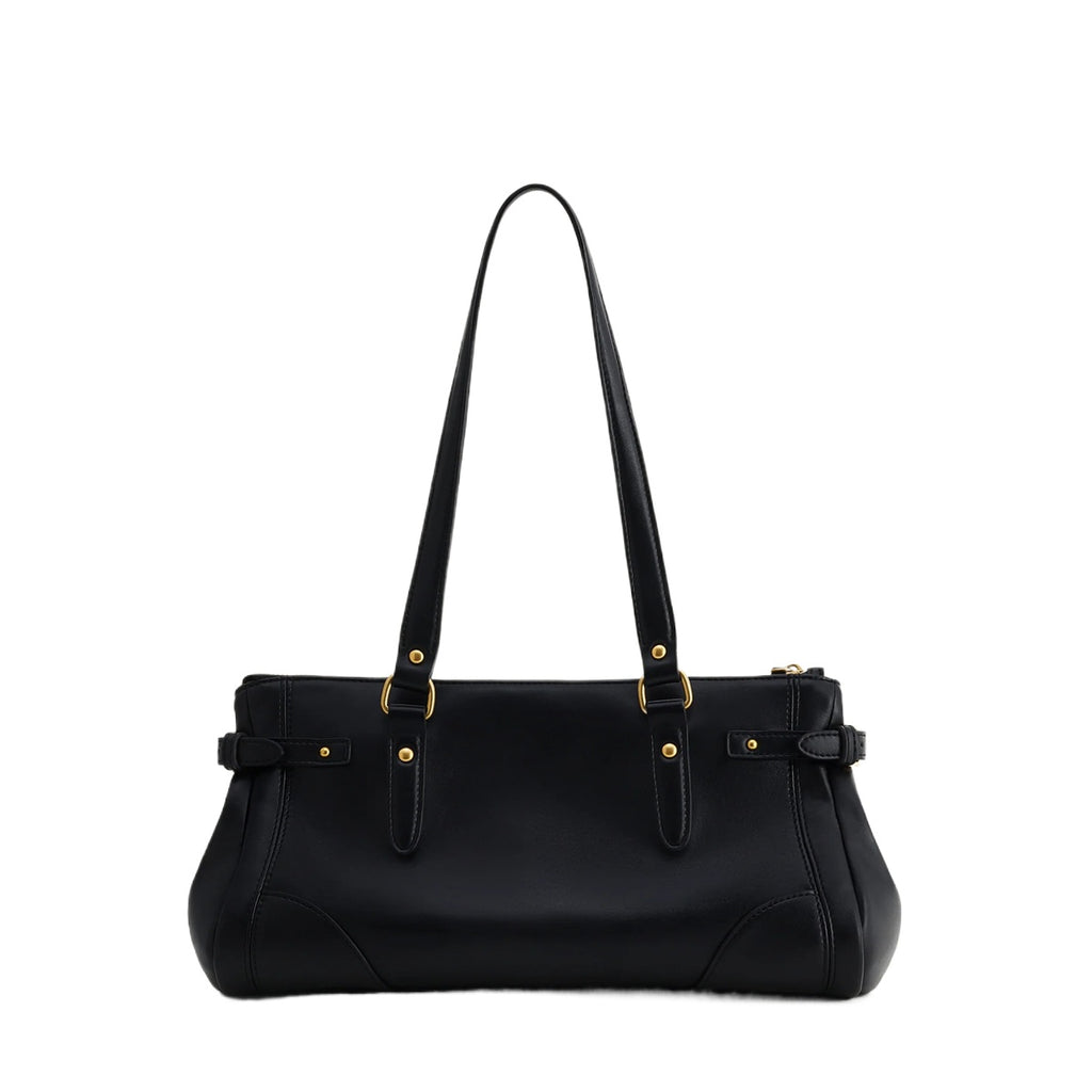 Black Horizontal Lock Tote Bag