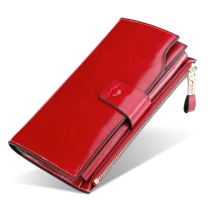Leather Snap Zip Wallet