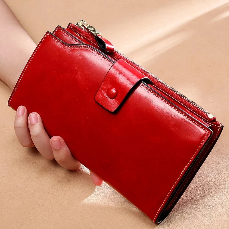 Leather Snap Zip Wallet
