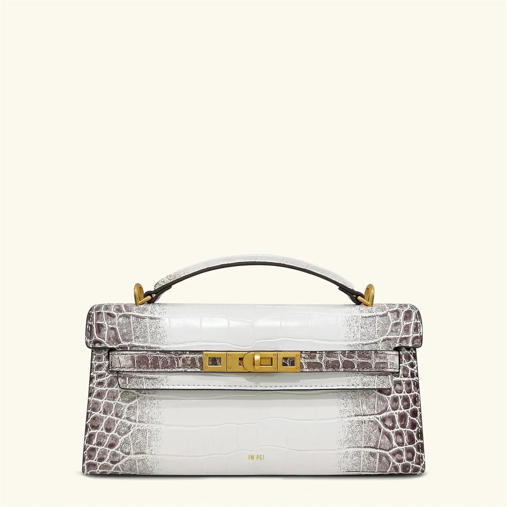 Croc Embossed Top Handle Bag