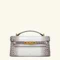 Croc Embossed Top Handle Bag