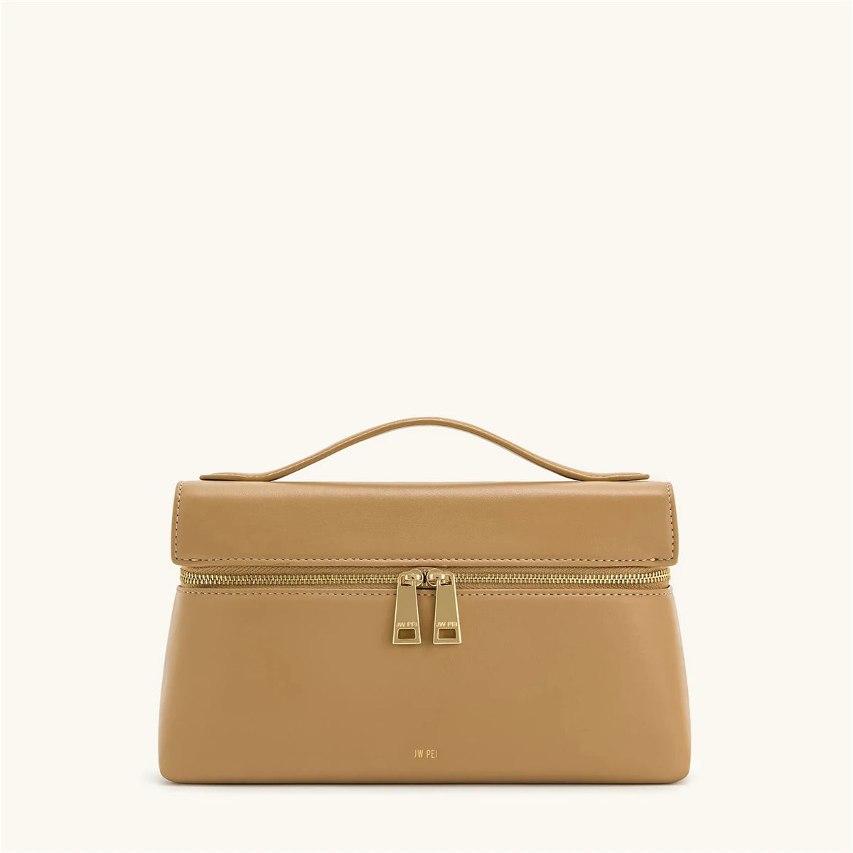 Beige Contrast Top Handle Bag