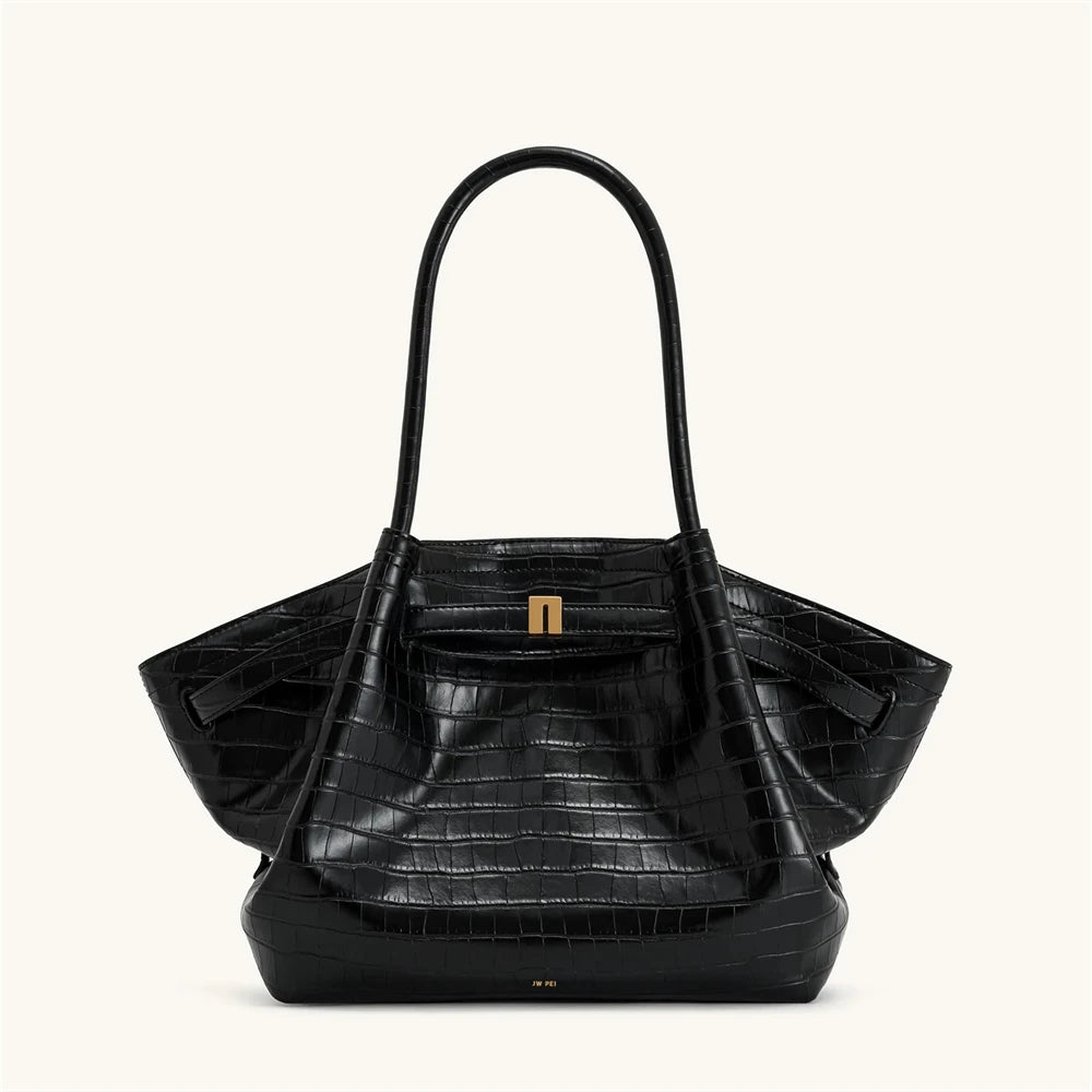 Black Structured Tote Bag