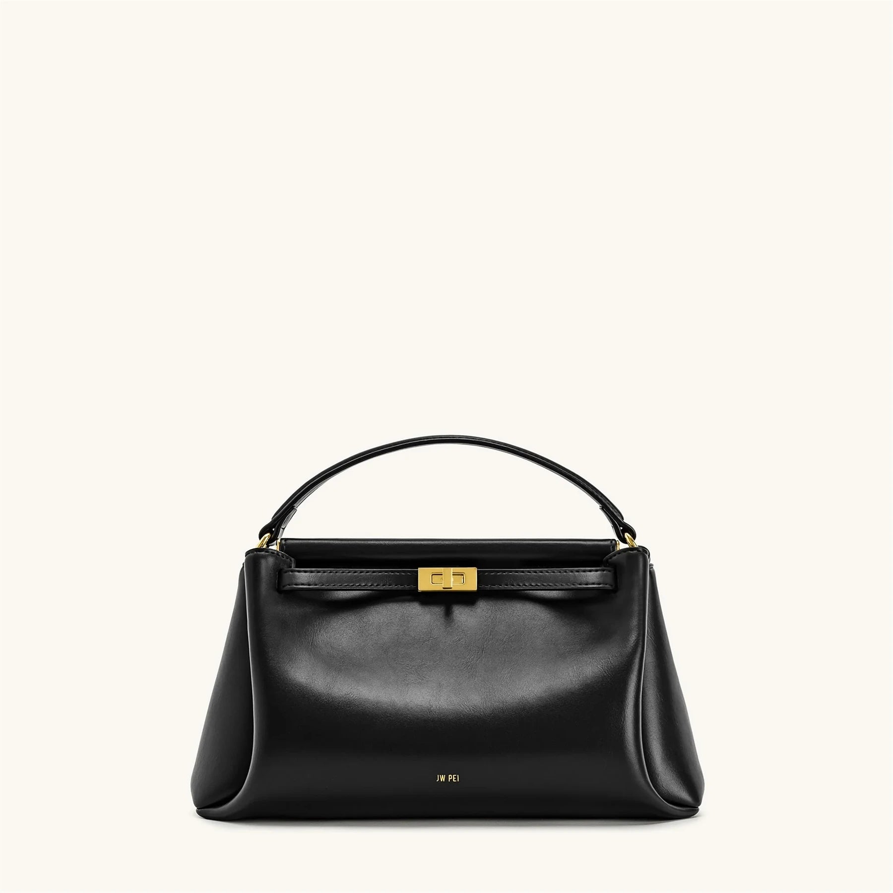 Black Lock Detail Shoulder Bag