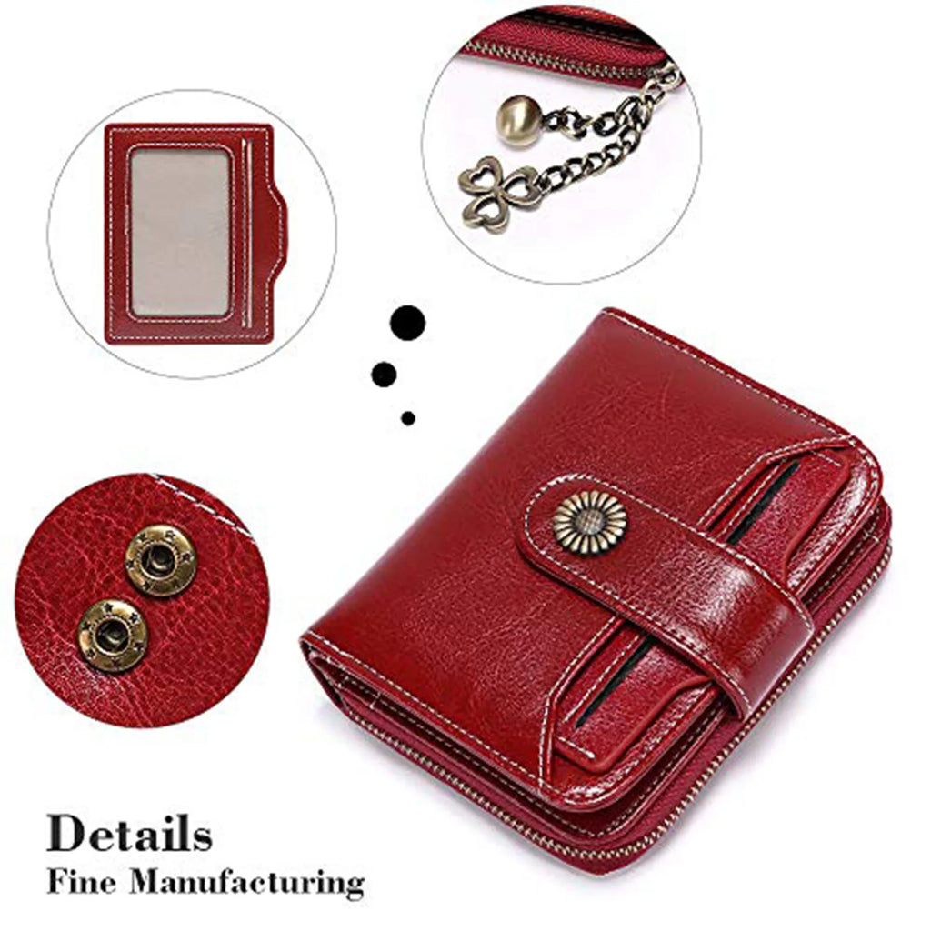 Compact Leather Snap Wallet