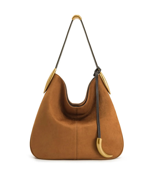 Black Charm Hobo Shoulder Bag