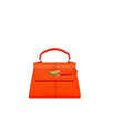 Orange Lock Detail Top Handle Bag