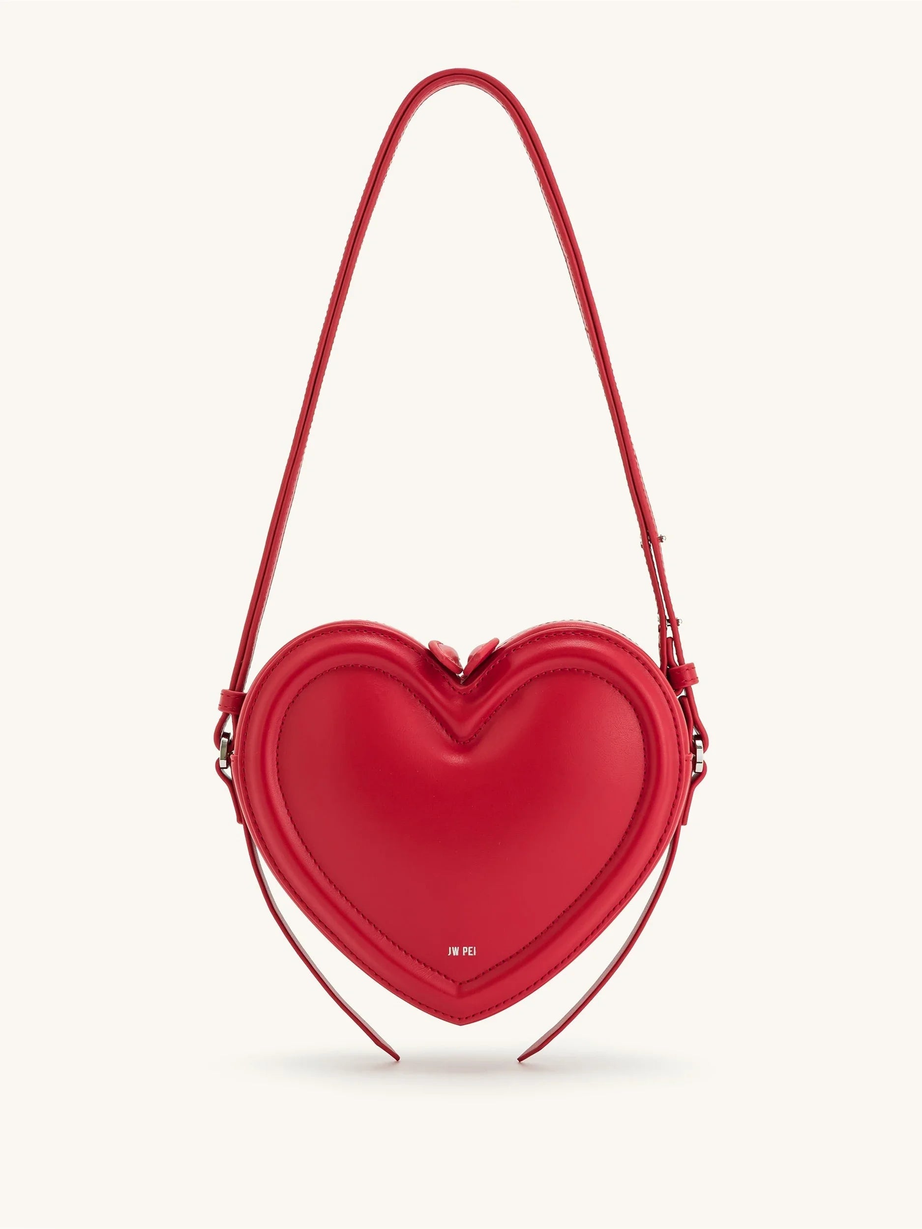 Burgundy Heart Shoulder Bag