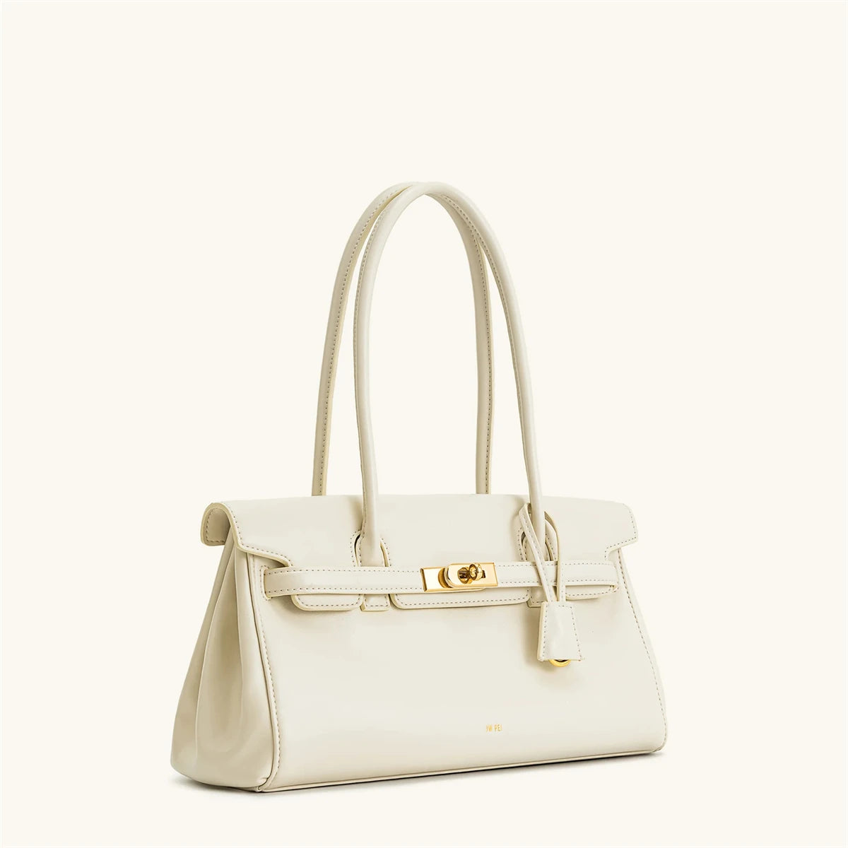 Brown Lock Buckle Underarm Bag