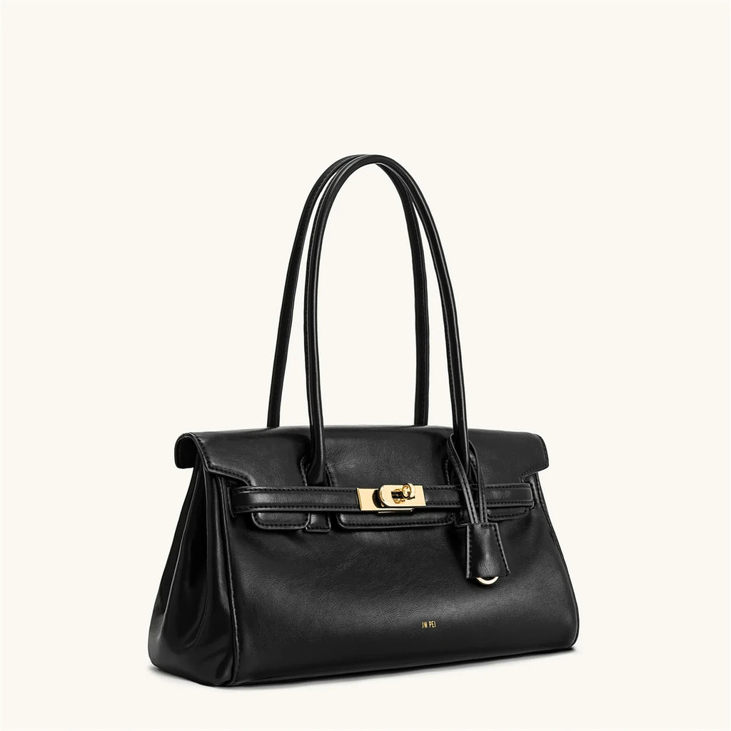 Brown Lock Buckle Underarm Bag