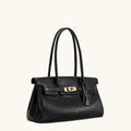Brown Lock Buckle Underarm Bag