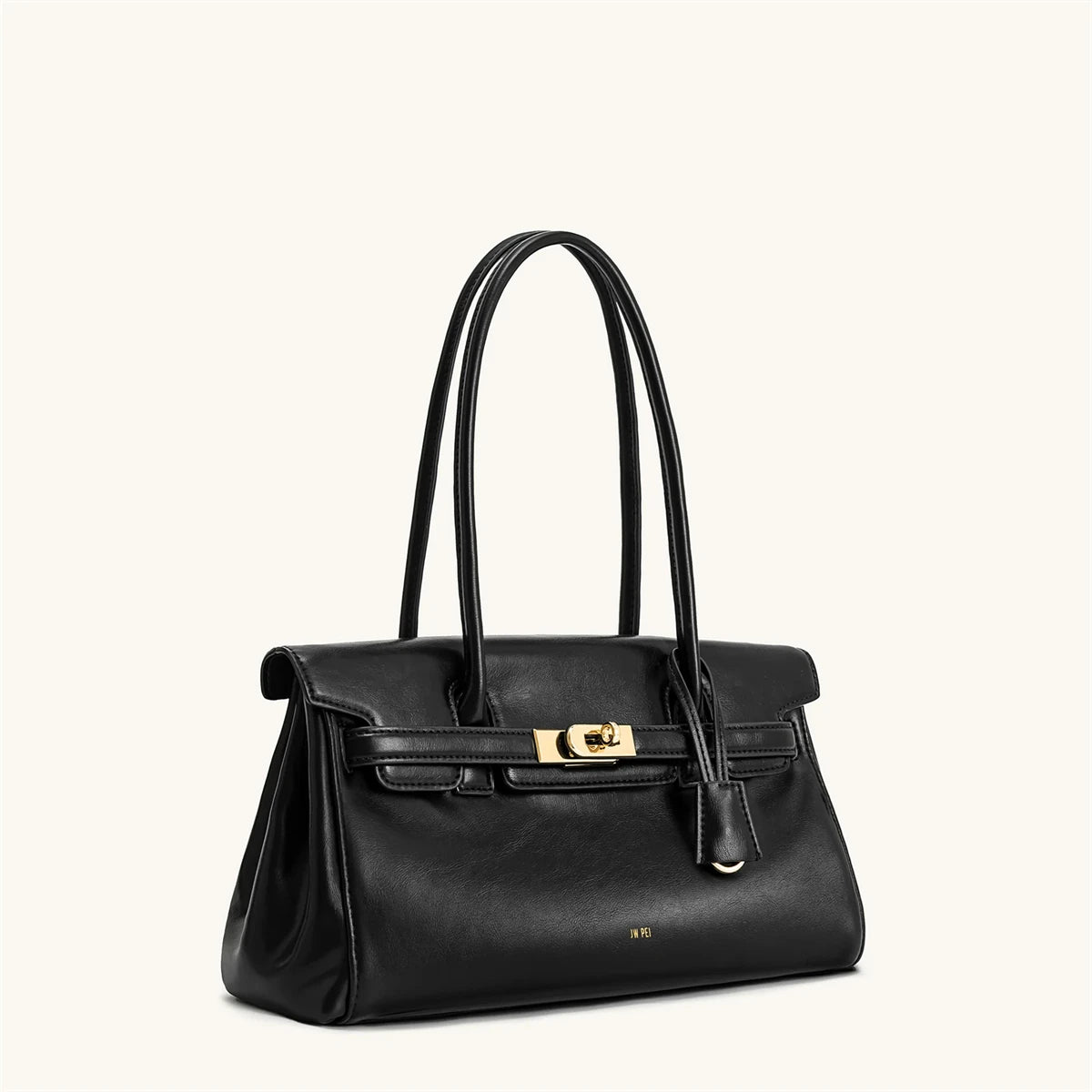 Brown Lock Buckle Underarm Bag