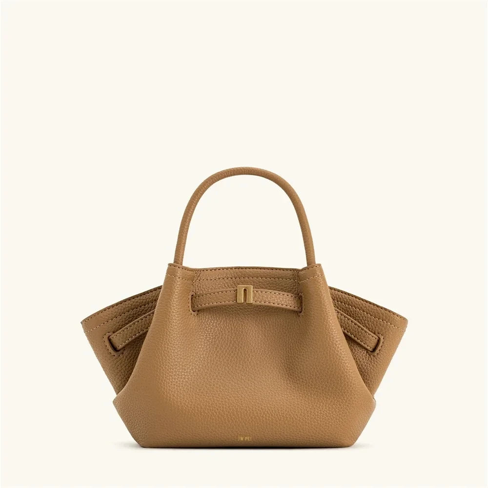 Dark Brown Structured Tote Bag