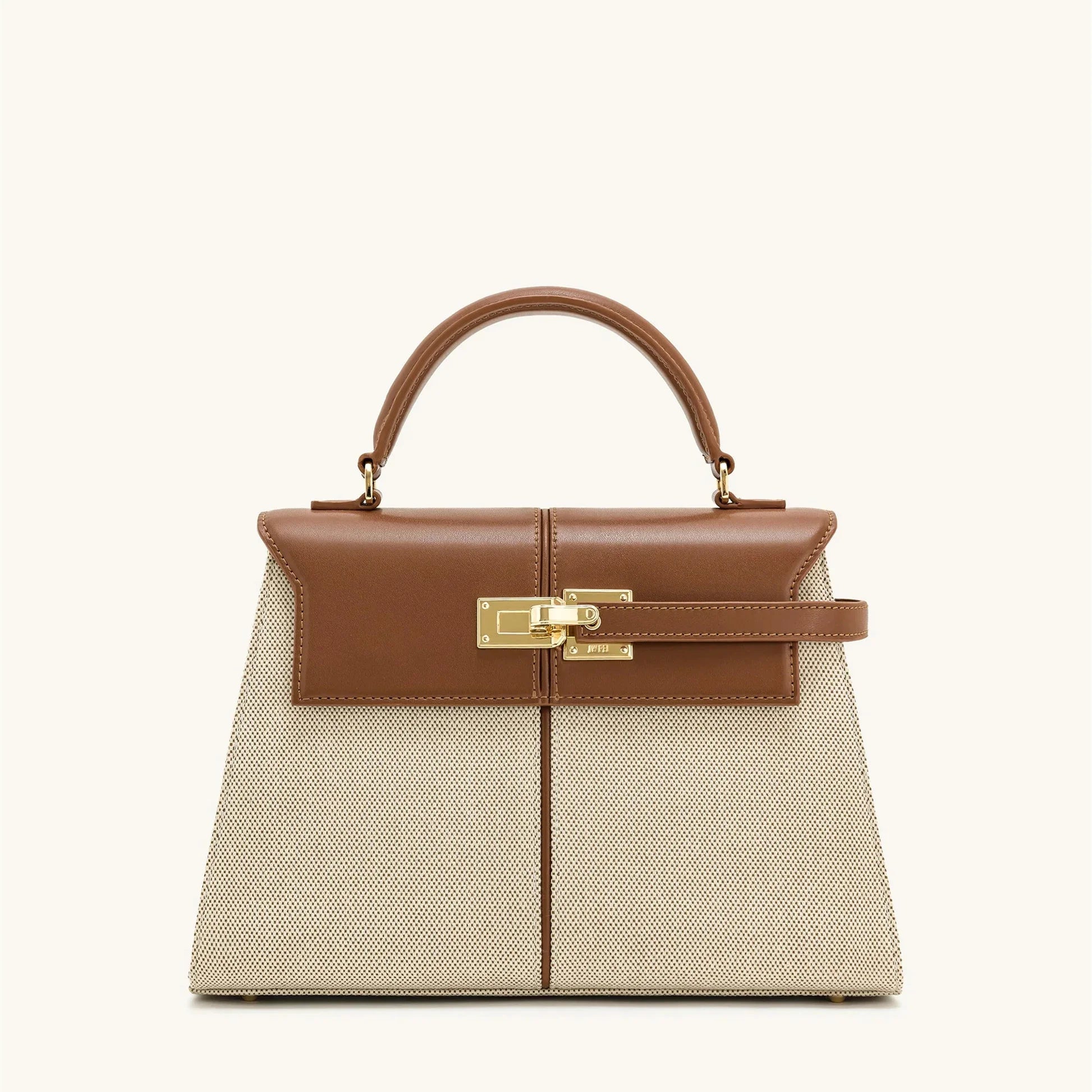Ivory Lock Detail Top Handle Bag