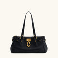 Black Horizontal Lock Tote Bag