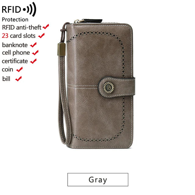 RFID Zip Wristlet Wallet