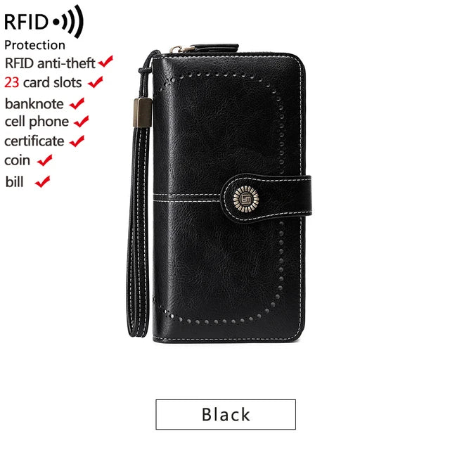 RFID Zip Wristlet Wallet