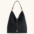 Black Woven Bucket Shoulder Bag