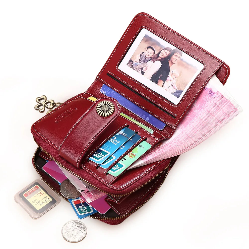 Short Leather Chain Wallet