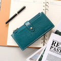 Double Zip Leather Clutch Wallet