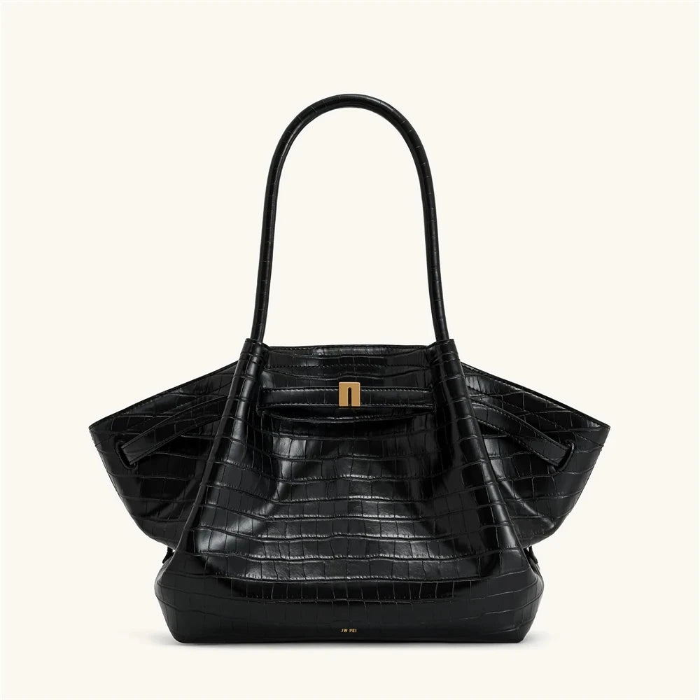 Dark Brown Structured Tote Bag