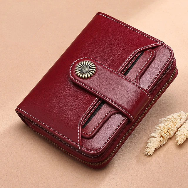 Short Leather Chain Wallet