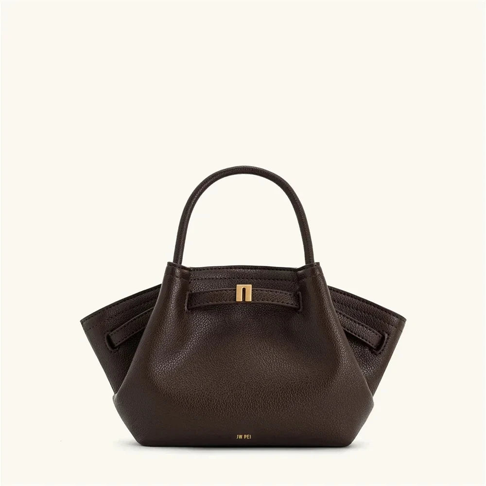 Dark Brown Structured Tote Bag