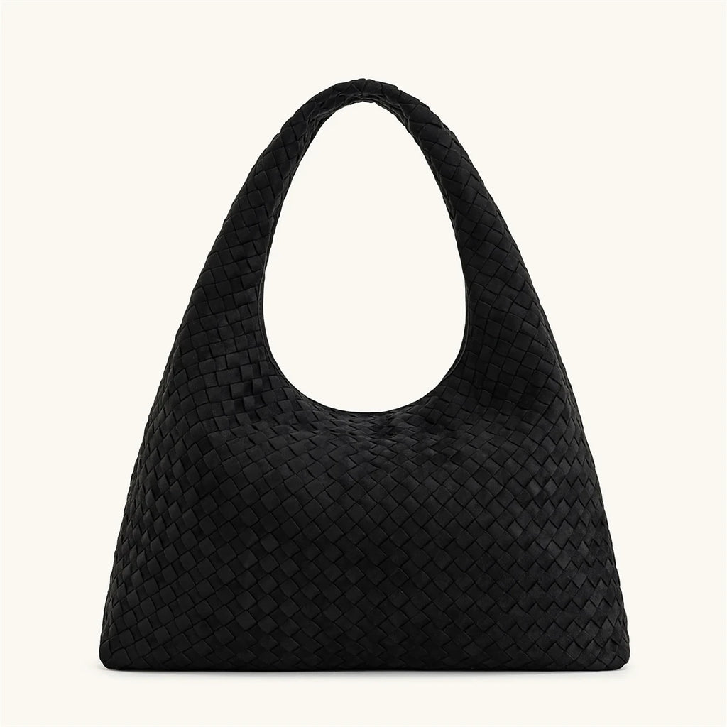 Brown Woven Top Handle Tote