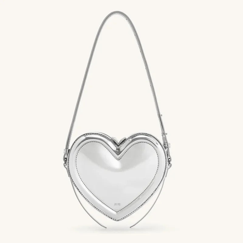 Burgundy Heart Shoulder Bag