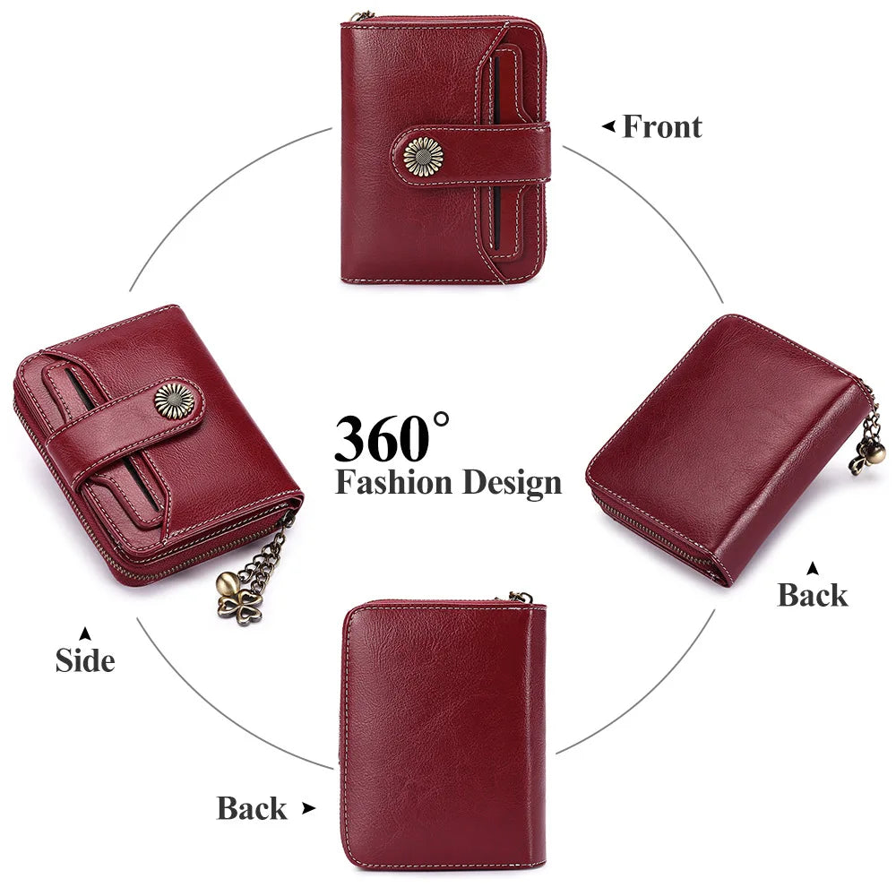 Short Leather Chain Wallet