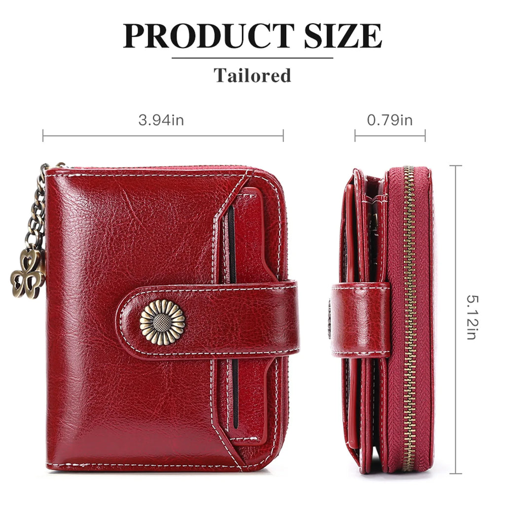 Compact Leather Snap Wallet