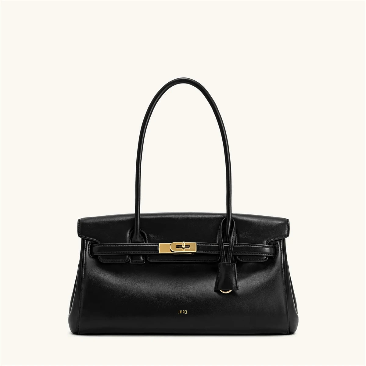 Black Lock Buckle Shoulder Bag